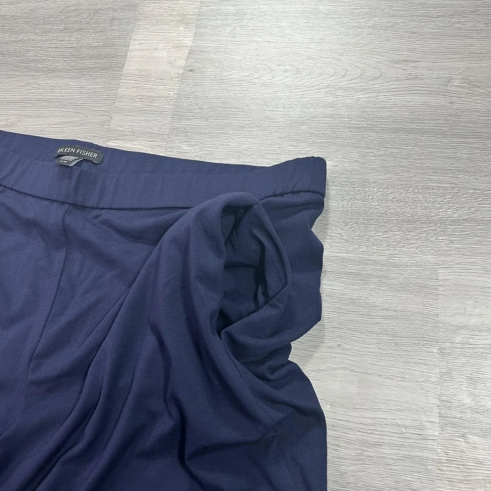 Eileen Fisher Pants Womens L Blue Jersey Knit Pull On Relaxed Stretch - Picture 3 of 12